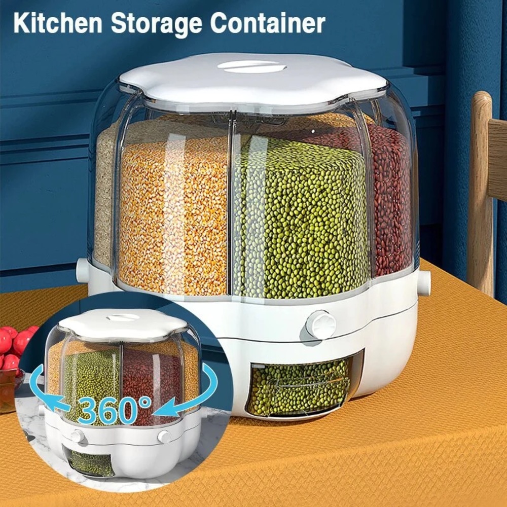 Large Food Storage Container 360 Rotating